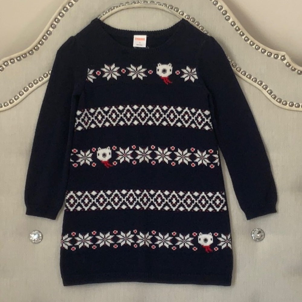 Gymboree Girls Sweater Dress Size 4 Navy